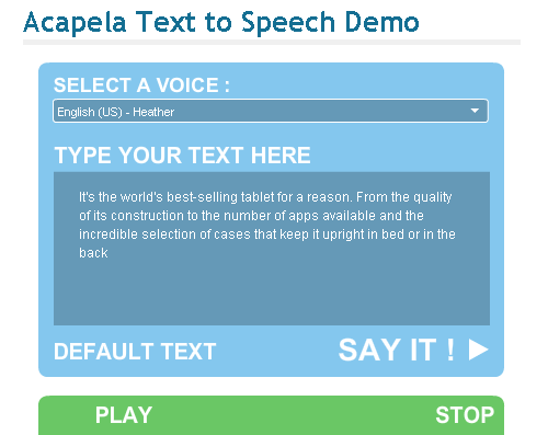 text to speech demo kevin